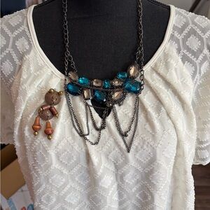 Elegant Blue and Silver Necklace